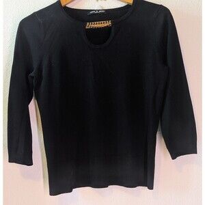 Cable & Gauge Women's Size Petite 3/4 Sleeve Key-Hole Neck Rayon Blend (86m)